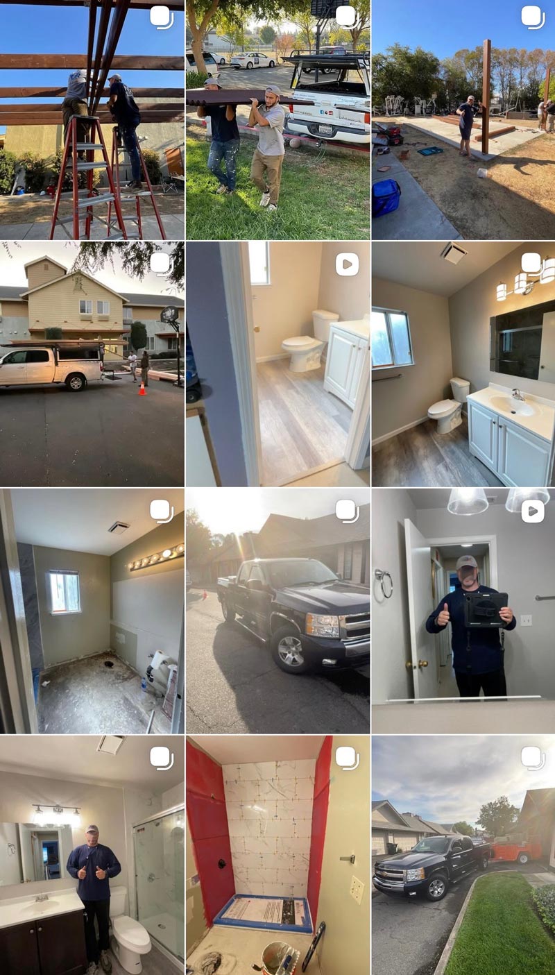 Instagram feed before - unstructured and inconsistent